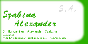 szabina alexander business card